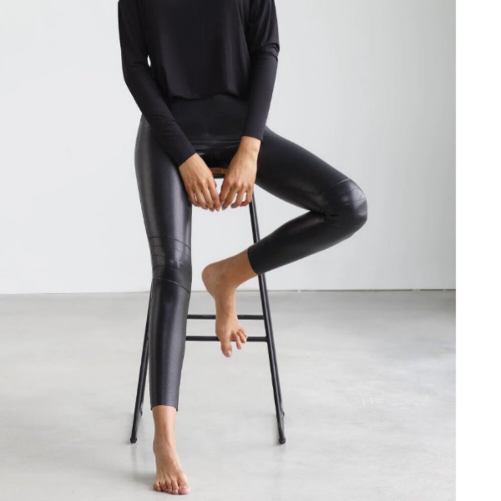 Commando Faux‎ Leather High Waist Moto Leggings Black L